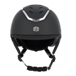 Charles Owen EQX Kylo Black Matte & Silver Adjustable Riding Hat - Equisafety
