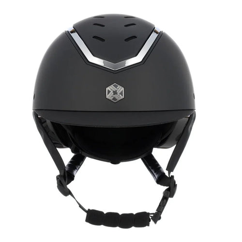Charles Owen EQX Kylo Black Matte & Silver Adjustable Riding Hat - Equisafety