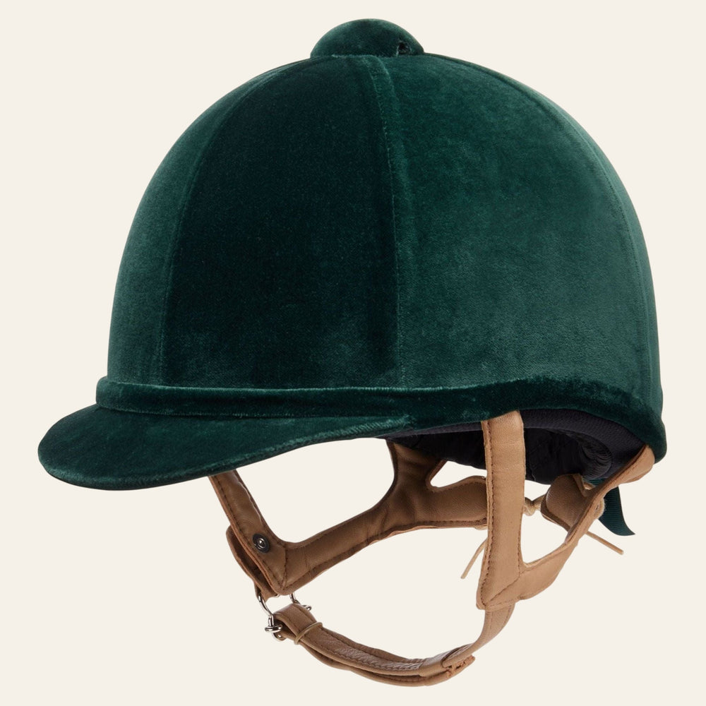 Charles Owen Fian Velvet Riding Hat - Green 1 LEFT - Equisafety