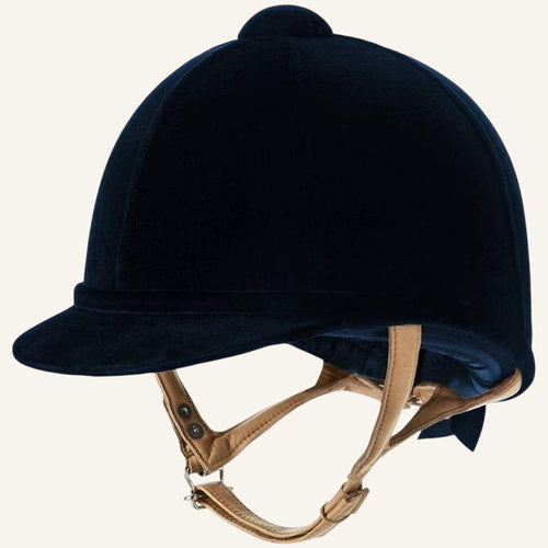 Charles Owen Fian Velvet Riding Hat - Navy - Equisafety