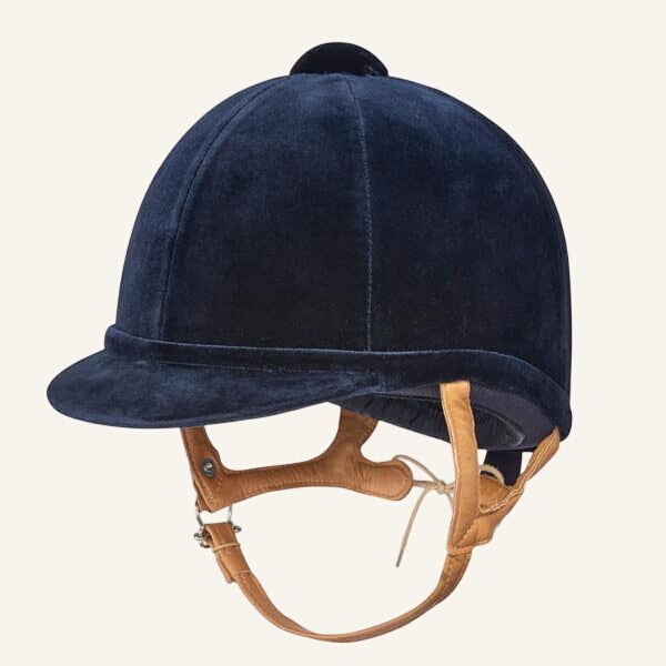 Charles Owen Fian Velvet Riding Hat - Navy - Equisafety