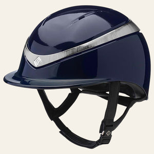Charles Owen HALO - Riding Hat - Navy/Platinum Gloss - Equisafety