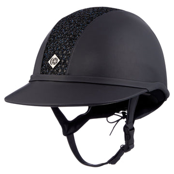 Charles Owen Leather Look Sparkly SP8 Plus - Riding Hat - Navy - Equisafety