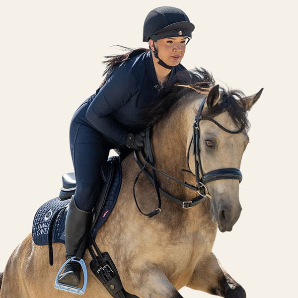 Charles Owen Phoenix Jockey Skull Riding Hat with MIPS - Rose Gold Badge - Equisafety