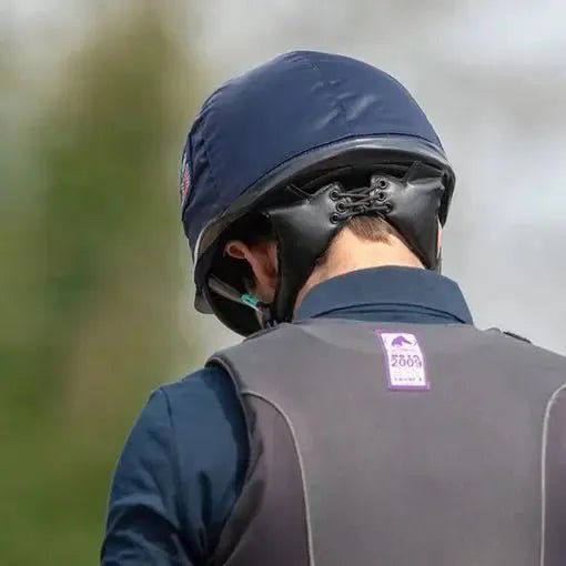 Equisafety charles owen pro plus jockey skull navy