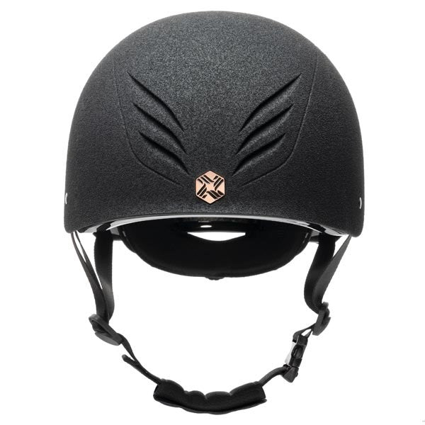 Charles Owen Phoenix Jockey Skull Riding Hat with MIPS - Rose Gold Badge