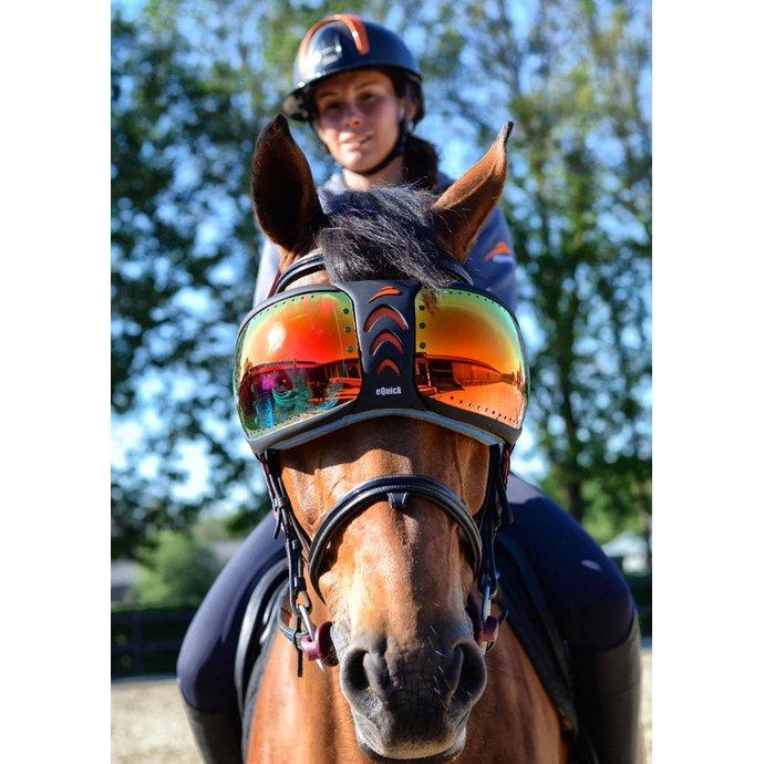 eQuick eVysor Horse Mask - Horse Comfort - Mirrored Rainbow - Equisafety