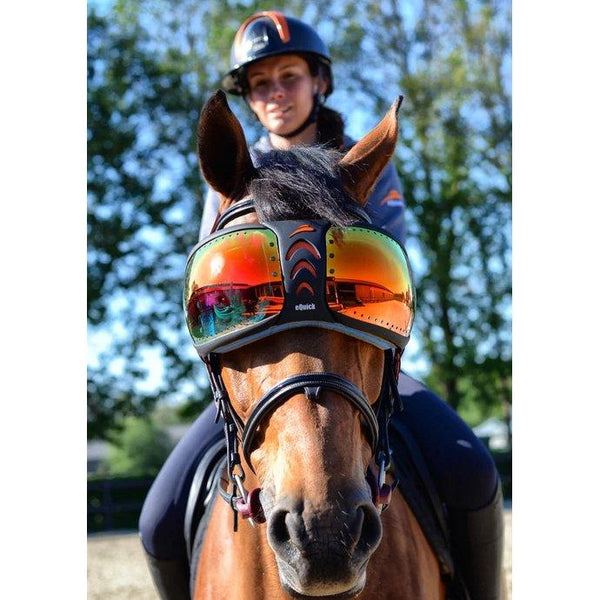 eQuick eVysor Horse Mask - Horse Comfort - Mirrored Rainbow - Equisafety