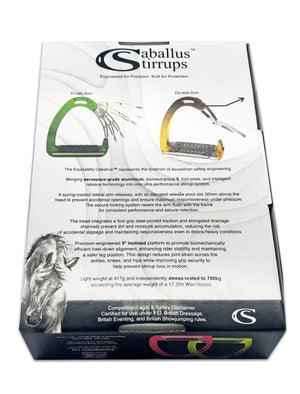 Equisafety Caballus Safety Stirrups - Double Arm Action & 5 degree inclination - Gold - Equisafety