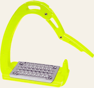 Equisafety Caballus Safety Stirrups - Double Arm Action & 5 degree inclination - Hi Vis Yellow - Equisafety