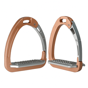 Equisafety Caballus Safety Stirrups - Double Arm Action & 5 degree inclination - Rose Gold - Equisafety