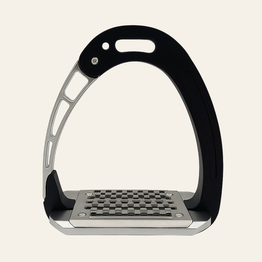 Equisafety Caballus Safety Stirrups - Single Arm Action & 5 degree inclination - Black - Equisafety