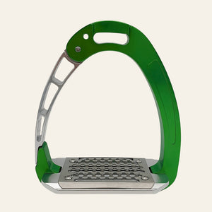 Equisafety Caballus Safety Stirrups - Single Arm Action & 5 degree inclination - Bright Green - Equisafety