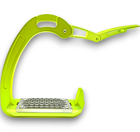 Equisafety Caballus Safety Stirrups with Double Arm Action - Hi Vis Yellow - Equisafety
