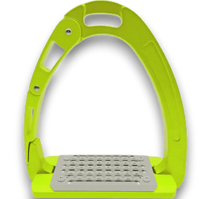 Equisafety Caballus Safety Stirrups with Double Arm Action - Hi Vis Yellow - Equisafety