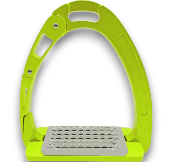 Equisafety Caballus Safety Stirrups with Double Arm Action - Hi Vis Yellow - Equisafety
