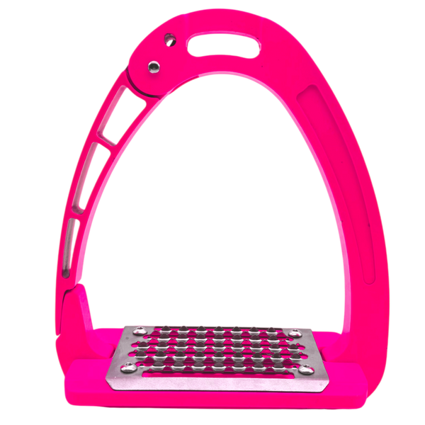 Equisafety Caballus Safety Stirrups with Single Arm Action - HI - VIS YELLOW - Equisafety