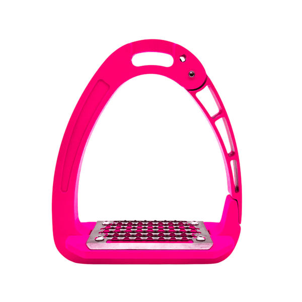 Equisafety Caballus Safety Stirrups with Single Arm Action - HI - VIS YELLOW - Equisafety