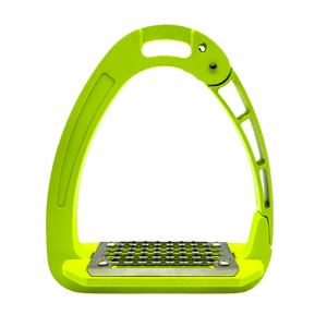 Equisafety Caballus Safety Stirrups with Single Arm Action - HI - VIS YELLOW - Equisafety