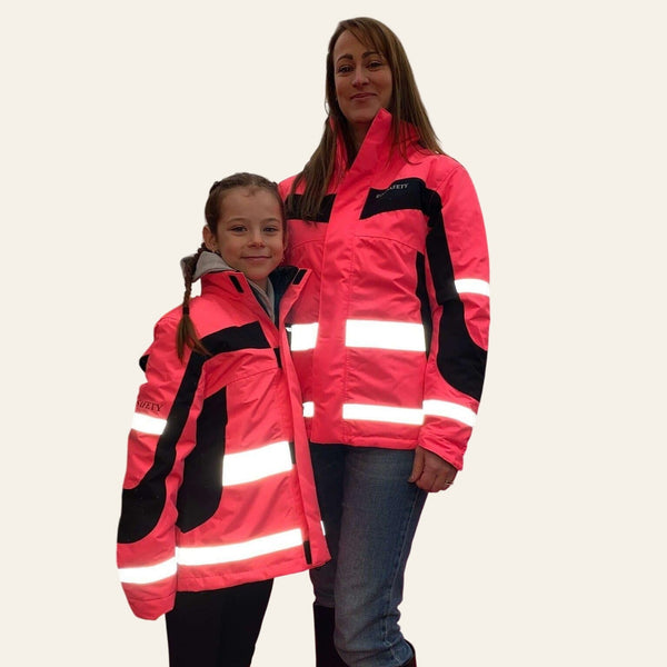 Equisafety Child Hi Vis Inverno Equestrian Riding Jacket - Pink - Equisafety