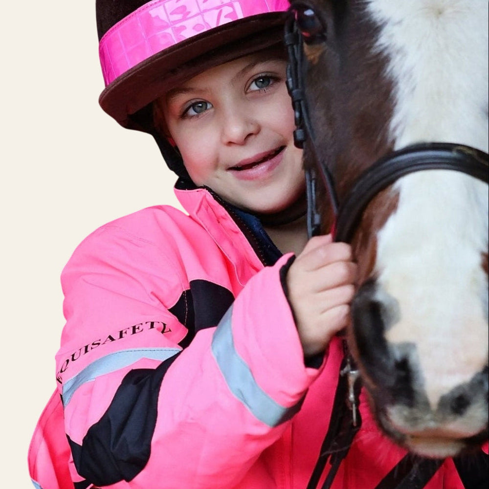 Equisafety Child Hi Vis Inverno Equestrian Riding Jacket - Pink - Equisafety