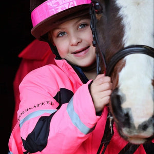 Equisafety Child Hi Vis Inverno Equestrian Riding Jacket - Pink - Equisafety