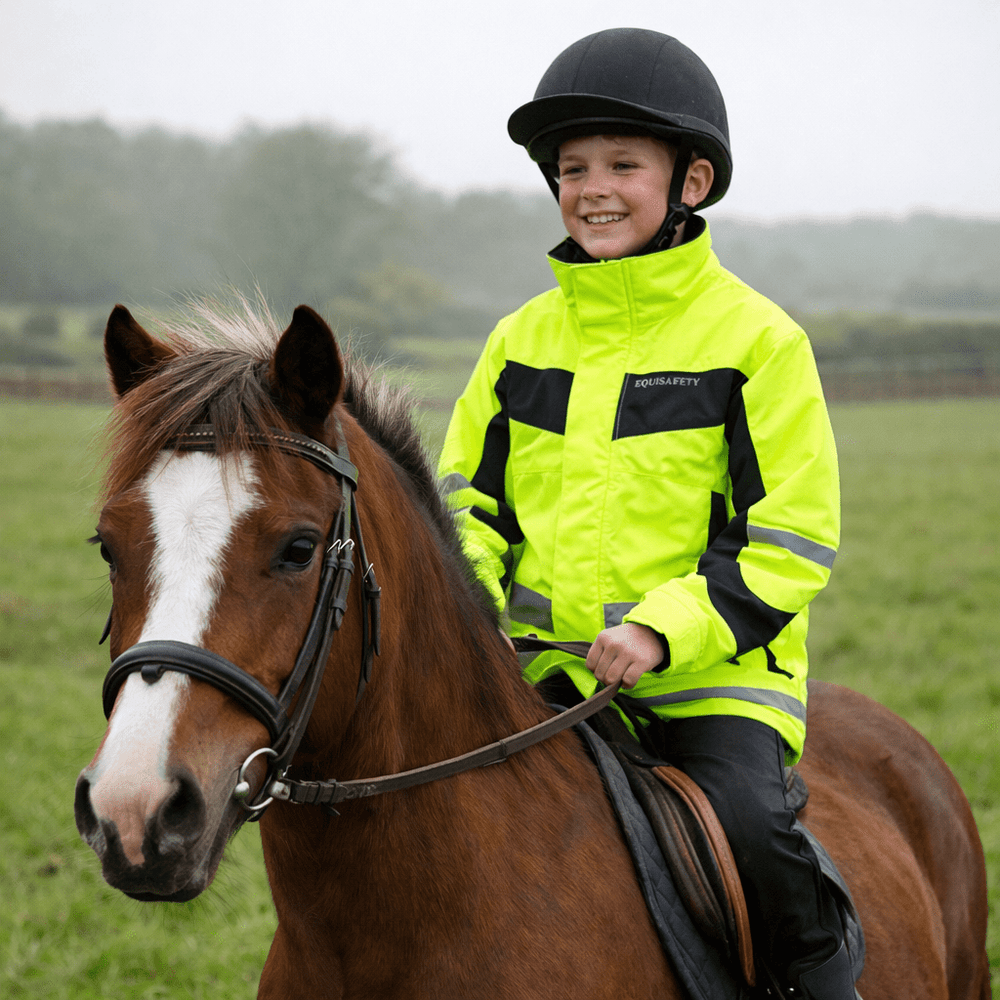 Equisafety Child Hi Viz Inverno Equestrian Riding Jacket - Yellow - Equisafety
