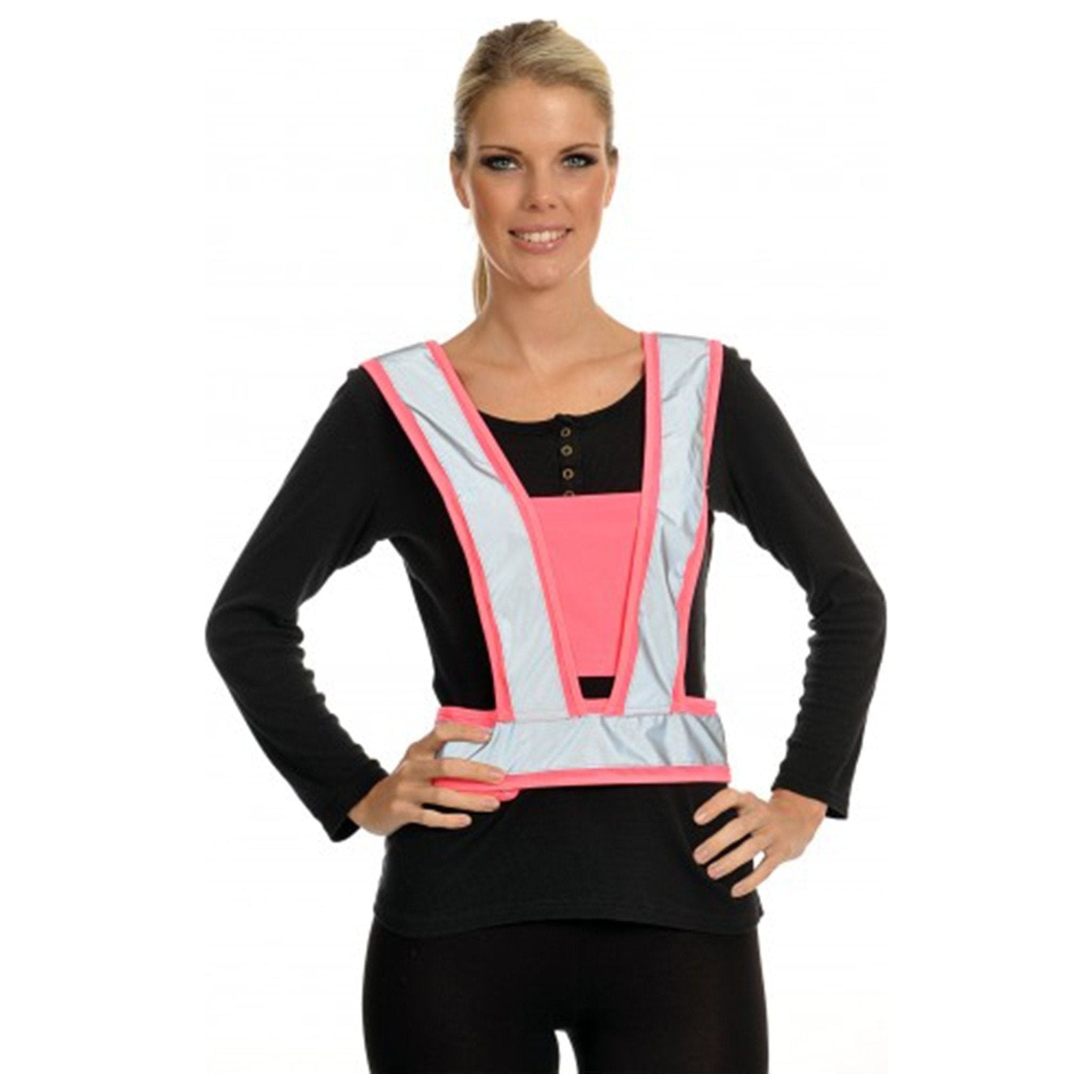 Equisafety CHILD Reflective Hi Vis Adjustable Body Harness - Pink - Equisafety