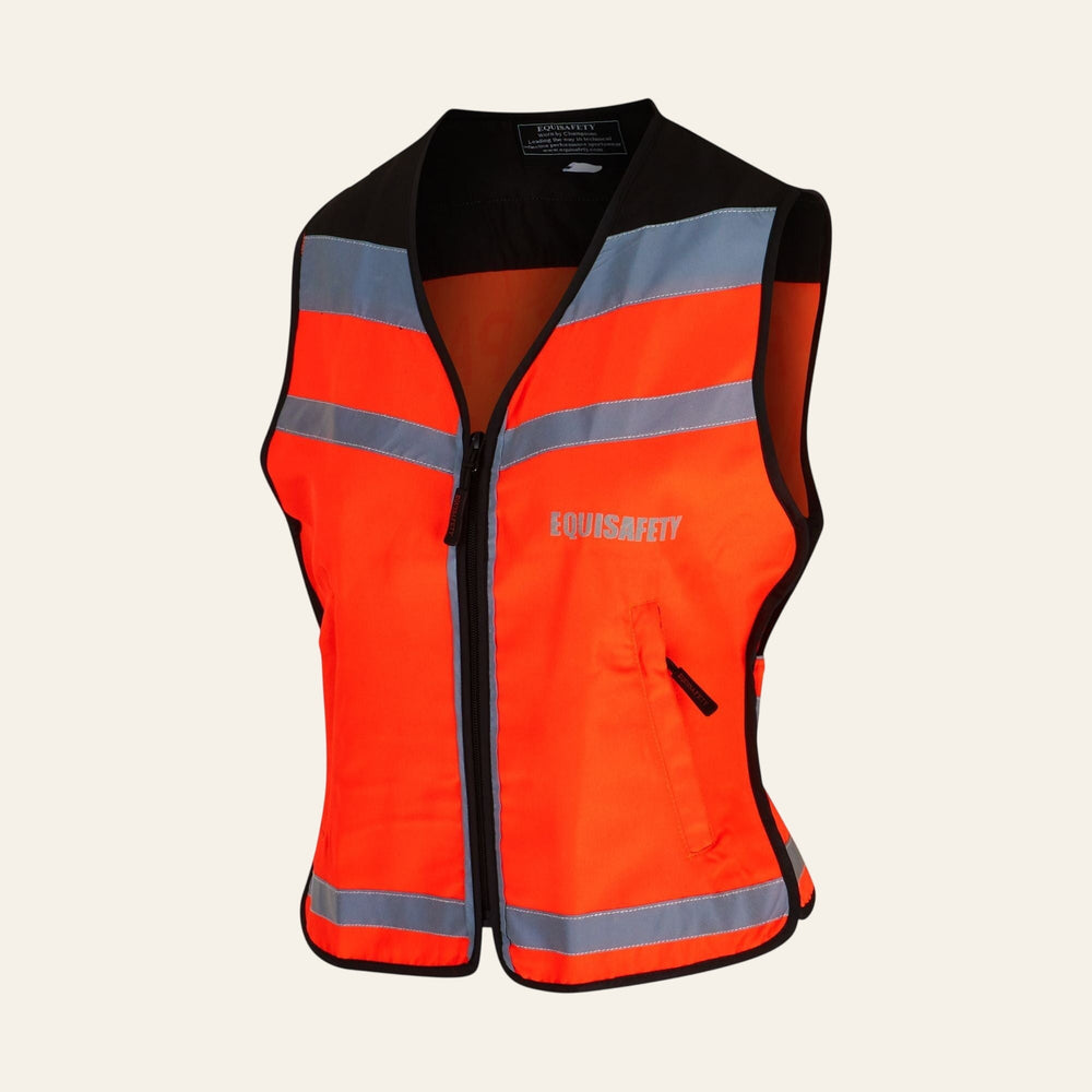 Equisafety Equestrian Hi Vis Waistcoat Orange - HORSE IN TRAINING - Equisafety