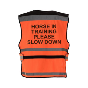 Equisafety Equestrian Hi Vis Waistcoat Orange - HORSE IN TRAINING - Equisafety