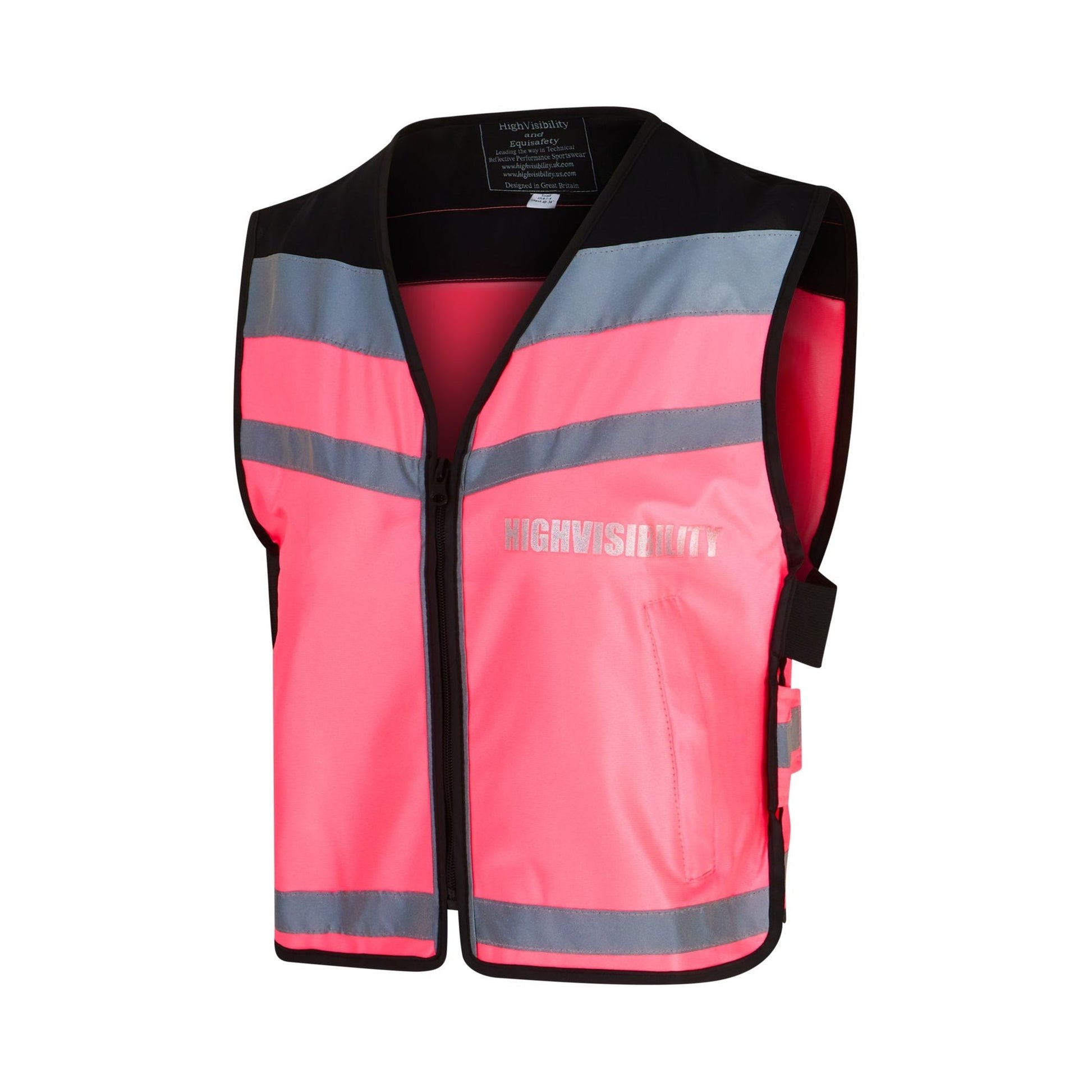 Equisafety Hi Vis CHILD Waistcoat - Pink - Disabled Rider - Equisafety