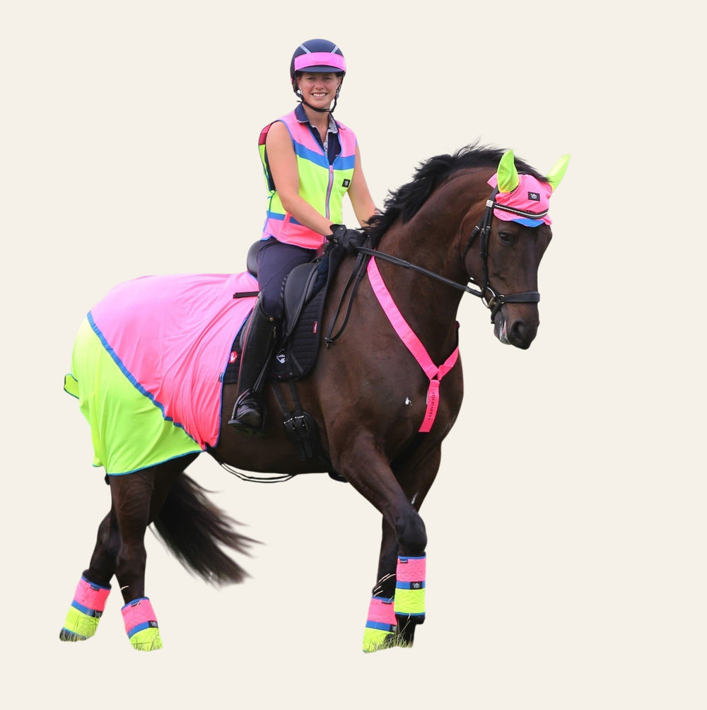 Equisafety Hi Vis Ear Bonnet P/Y - Equisafety