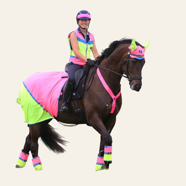 Equisafety Hi Vis Ear Bonnet P/Y - Equisafety