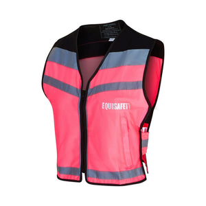 Equisafety Hi Vis Waistcoat Pink - PLEASE PASS WIDE & SLOWLY - Equisafety