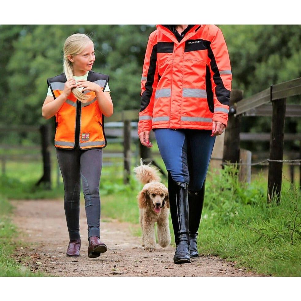 Equisafety Hi Vis Winter Inverno Equestrian Riding Jacket - Red - Orange - Equisafety