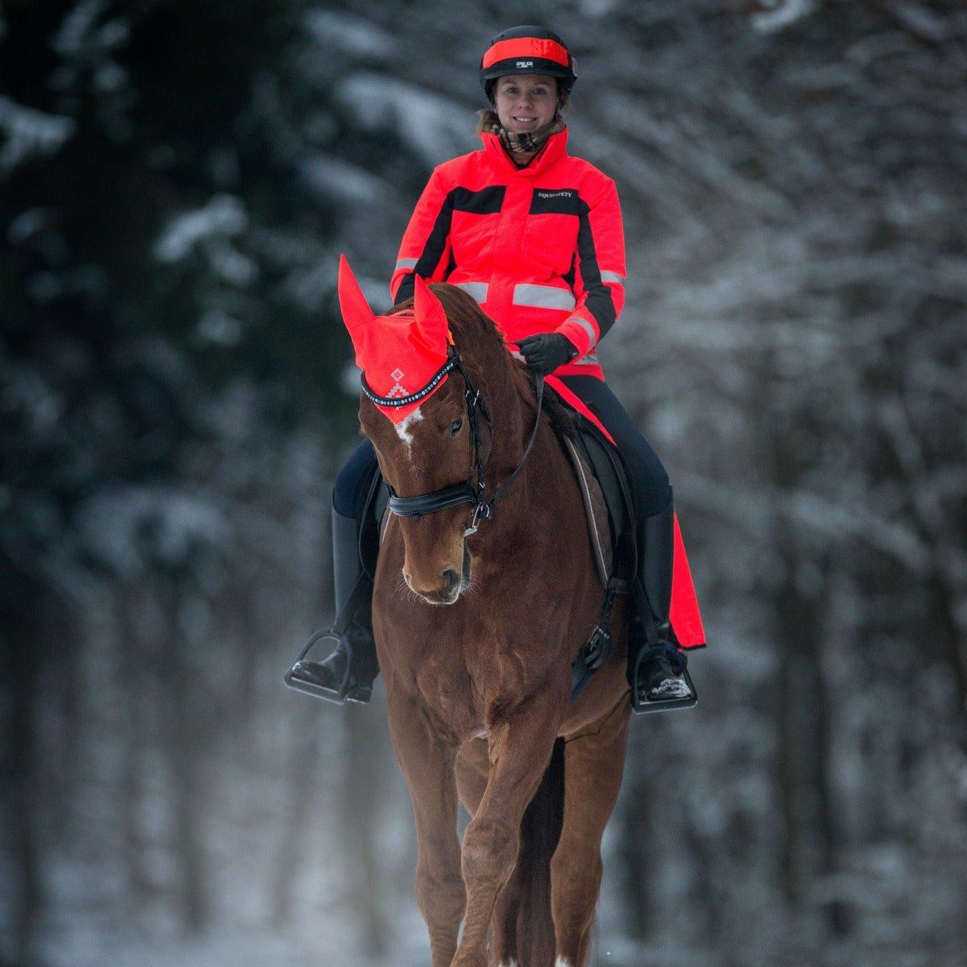 Equisafety Hi Vis Winter Inverno Equestrian Riding Jacket - Red - Orange - Equisafety