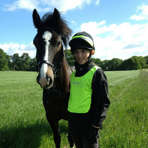 equisafety hi viz riding gilet pinkyellow