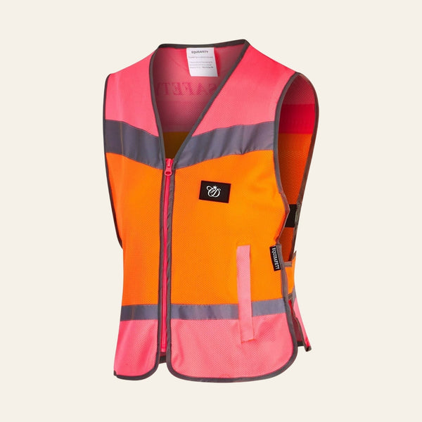 equisafety hi viz riding gilet pinkyellow