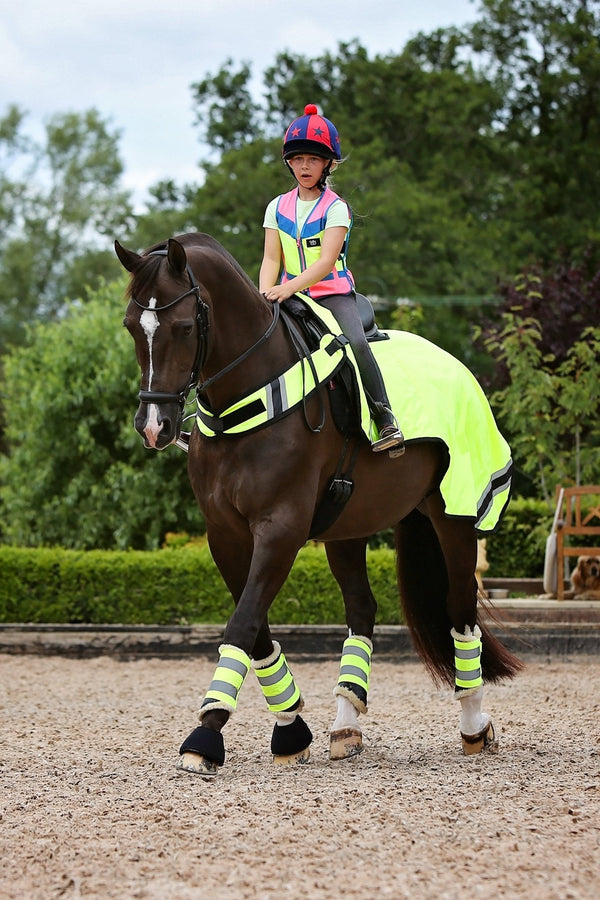 Equisafety hi viz riding gilet pink yellow