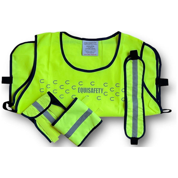 equisafety hi viz riding gilet pinkyellow
