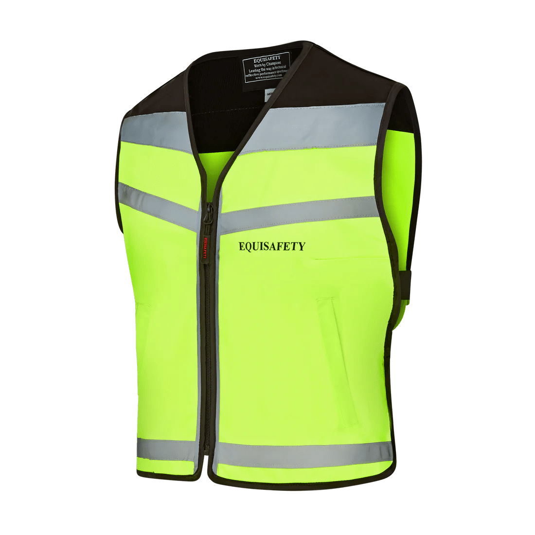 Equisafety Horse Riding Hi Vis Yellow Waistcoat - PLEASE PASS WIDE & SLOWLY - Equisafety