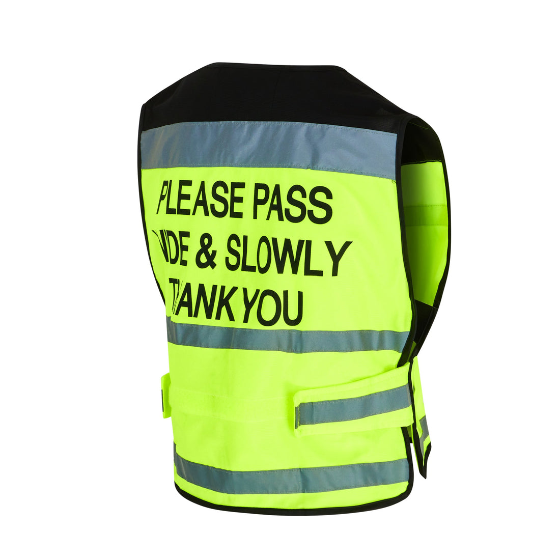 Equisafety Horse Riding Hi Vis Yellow Waistcoat - PLEASE PASS WIDE & SLOWLY - Equisafety