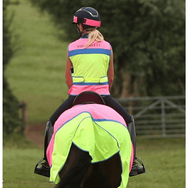 equisafety multi coloured mesh fly sheet pinkorange