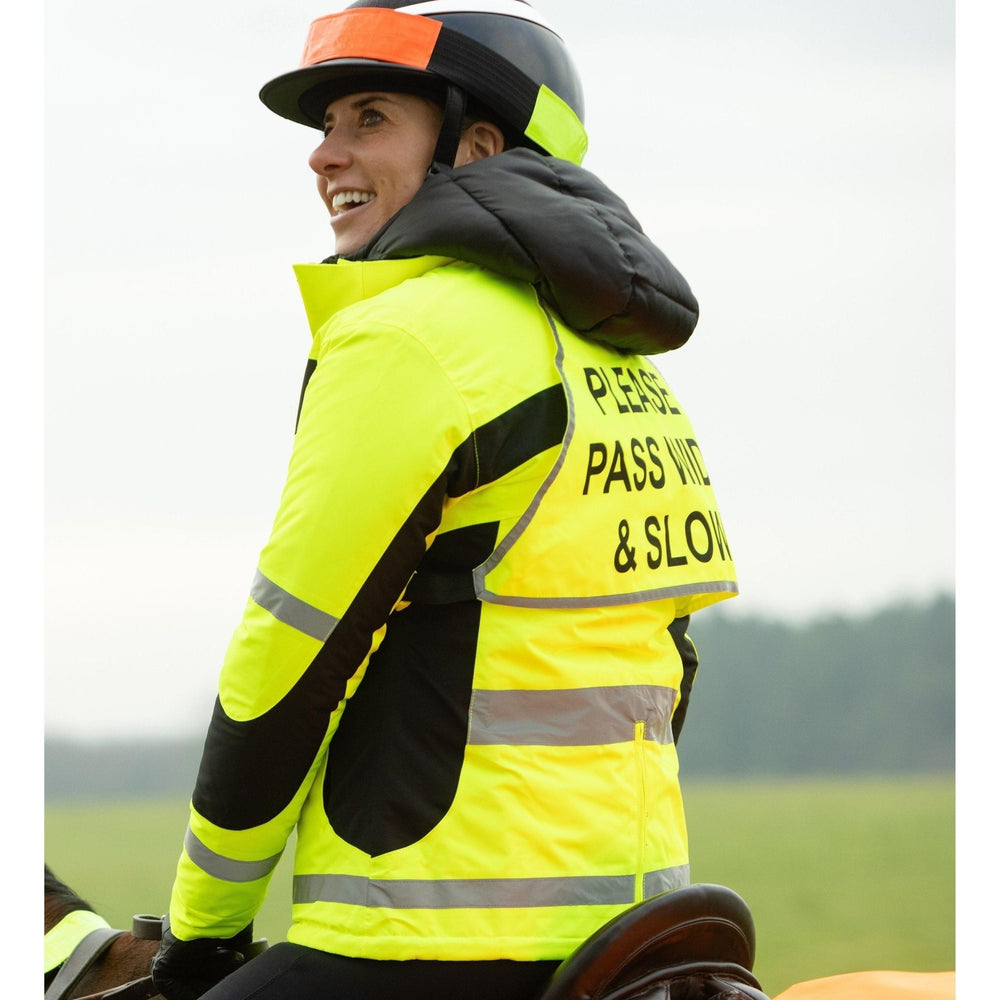 equisafety multi coloured hi vis neck band pinkorange