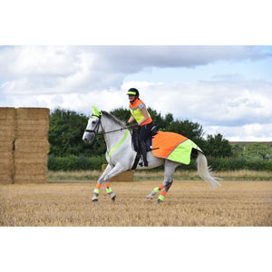 Equisafety Multi Coloured Waterproof Hi Viz Horse Sheet - Yellow / Orange - Equisafety