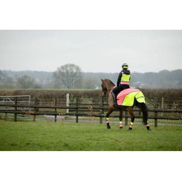 Equisafety Multi Coloured Waterproof Hi Viz Horse Sheet - Yellow / Orange - Equisafety