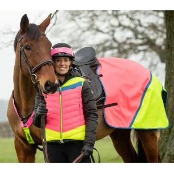 Equisafety Multi Coloured Waterproof Hi Viz Horse Sheet - Yellow / Orange - Equisafety