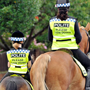 Equisafety POLITE Horse Waistcoat - Please Slow Down - Equisafety