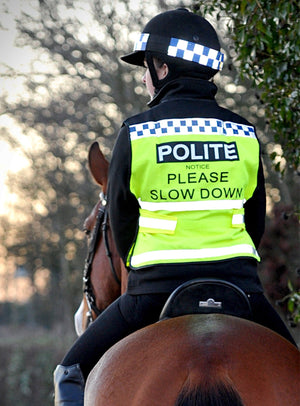 Equisafety POLITE Horse Waistcoat - Please Slow Down - Equisafety