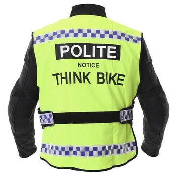 Equisafety POLITE Think Bike Hi Vis Waistcoat BLACK - Equisafety